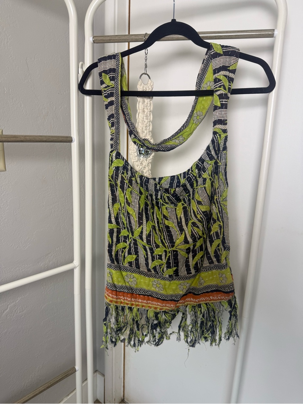 Boho Fringe Kantha bag